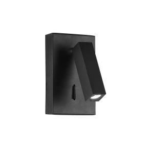 Nova Luce Dona - Wandleuchte mit Schalter - 9 x 14,5 cm - 3W LED inkl. - Sand schwarz