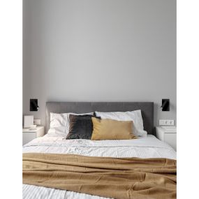 Nova Luce Dona - Wandleuchte mit Schalter - 9 x 14,5 cm - 3W LED inkl. - Sand schwarz