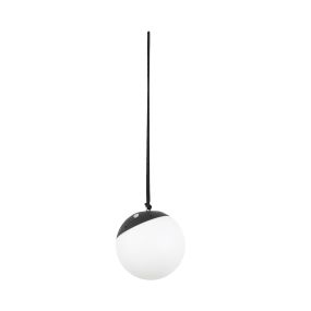 Faro Voila - tragbare Lampen - 20 x 20 x 19 cm - 2W RGB LED inkl. - IP44 - dunkelgrau und opal