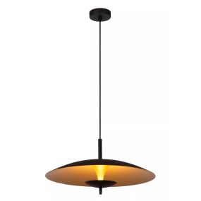 Lucide Vulcan - Pendelleuchte - Ø 47 x 143,4 cm - 9W dimmbare LED inkl - schwarz und messing