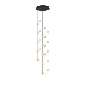 Nova Luce Alcinoe - Hängelampe - Ø 38 x 200 cm - 64W dimmbar LED inkl. - matt schwarz und gold