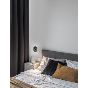 Nova Luce Penor - Wandleuchte mit Schalter - Ø 14 x 5,7 cm - 9W LED inkl. - sand schwarz