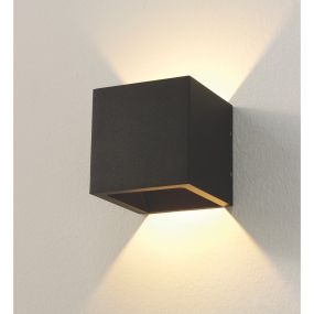 Artdelight Cube - Außenwandleuchte - 10 x 10 x 10 cm - 6W dimmbare LED inkl. - IP54 - schwarz