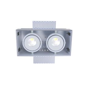 Artdelight Trofa - Einbaustrahler 2L - 195 x 95 mm, 197 x 97 mm Einbaumaß - weiß