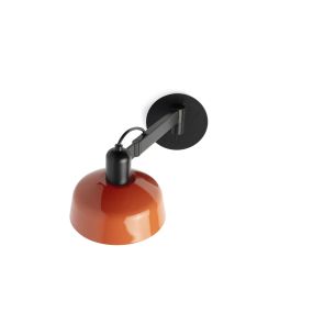 Faro Tatawin - Wandleuchte - Ø 18,4 x 38 x 15 cm - schwarz satiniert und rötlich orange glänzend