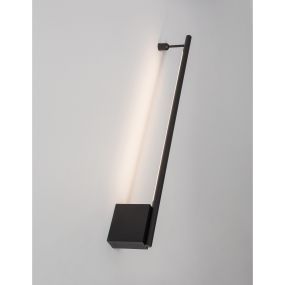Nova Luce Gropius - Wandleuchte - 60 x 9 x 3,5 cm - 15W LED inkl. - Sand schwarz