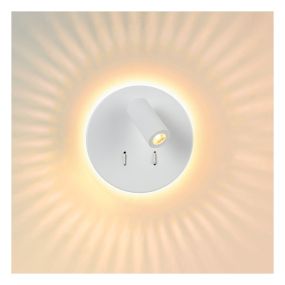 Lucide Bentjer - Wandleuchte -Ø 14 x 10,5 cm - 6W + 3W LED inkl. - weiß