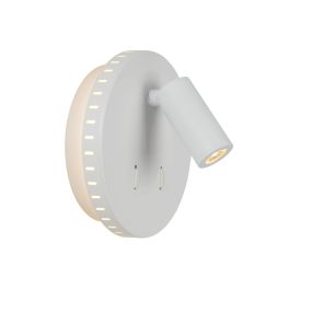 Lucide Bentjer - Wandleuchte -Ø 14 x 10,5 cm - 6W + 3W LED inkl. - weiß