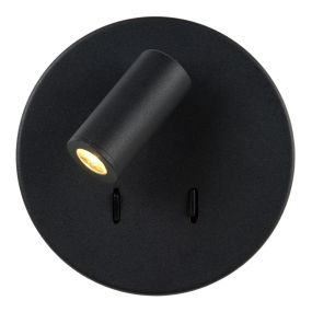 Lucide Bentjer - Wandleuchte -Ø 14 x 10,5 cm - 6W + 3W LED inkl. - schwarz