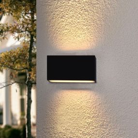 Artdelight Box - Außenwandleuchte - 17 x 9 x 4 cm - 2 x 6,5W dimmbare LED inkl - IP54 - schwarz