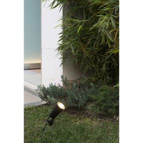 Faro Toni - Außenwandleuchte/Bodenspot auf Erdspieß - Ø 8,4 x 17 cm - IP65 - mattschwarz