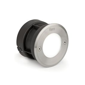 Faro Led-18 - Wandeinbauleuchte - Ø 10 x 6,5 cm - 3W LED inkl. - IP67 - Edelstahl satiniert - Lichtfarbe warmweiß