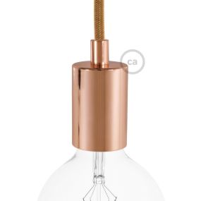 Creative Cables - E27-Fassung mit zylindrischem Metallkabelhalter - Ø 4,2 x 6,2 cm - Kupfer