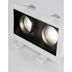 Nova Luce Cedi - Einbaustrahler - 183 x 100 mm, 180 x 95 mm Einbaumaß - weiß und sandschwarz