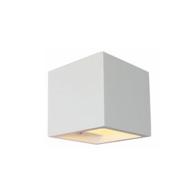 Artdelight Plaster - überstreichbare Wandleuchte - 11,5 x 11,5 x 11,5 cm - weiß