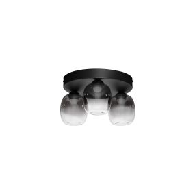 Nova Luce Kita - deckenleuchte - Ø 36 x 21 cm - 16W LED inkl. - Sand Schwarz und rauchglas