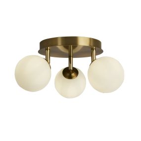Searchlight Crosby - Deckenleuchte - Ø 34 x 14 cm - Gold und Opal
