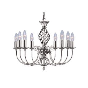 Searchlight Zanzibar - Kronleuchter - Ø 62 x 98 cm - satiniert silber