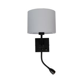 Artdelight Quad USB - Wandleuchte mit Doppelschalter und USB-Anschluss - 18 x 11 x 11 cm - 3W LED inkl. - schwarz