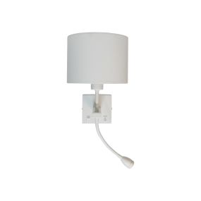 Artdelight Quad USB - Wandleuchte mit Doppelschalter und USB-Anschluss - 18 x 11 x 11 cm - 3W LED inkl. - weiß