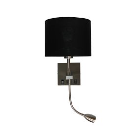 Artdelight Quad USB - Wandleuchte mit Doppelschalter und USB-Anschluss - 18 x 11 x 11 cm - 3W LED inkl - Stahl matt