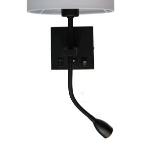 Artdelight Quad USB - Wandleuchte mit Doppelschalter und USB-Anschluss - 18 x 11 x 11 cm - 3W LED inkl. - schwarz