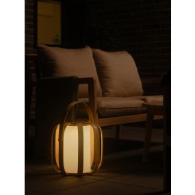 Nordlux Bob Solar - wiederaufladbare Tischleuchte für den Außenbereich - Ø 29,9 x 28,7 cm - 4W LED inkl. - IP44 - natur