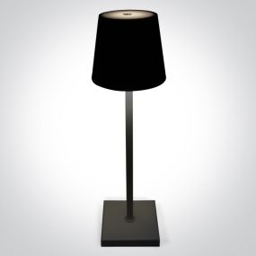 ONE Light Portable Trendy Light - wiederaufladbare Tischleuchte - Ø 11 x 38 cm - 3.5W dimmbare LED inkl. - IP54 - schwarz