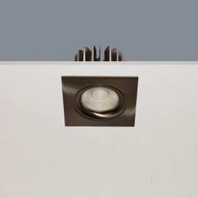 Artdelight Venice 2508 - Einbaustrahler - 80 x 80 mm, Ø 68 mm Einbaumaß - 8W dimmbare LED inkl. - IP44 - Stahl matt