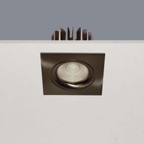 Artdelight Venice 2508 - Einbaustrahler - 80 x 80 mm, Ø 68 mm Einbaumaß - 8W dimmbare LED inkl. - IP44 - Stahl matt