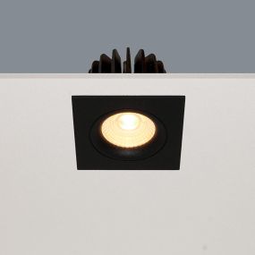 Artdelight Venice 2508 - Einbaustrahler - 80 x 80 mm, Ø 68 mm Einbaumaß - 8W dimmbare LED inkl. - IP44 - schwarz