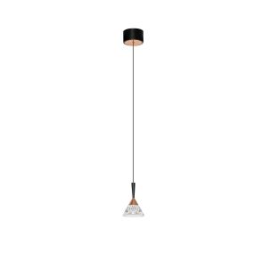 Nova Luce Paluz - Hängelampe - Ø 10,5 x 180 cm - 7W LED inkl. - matt schwarz und roségold