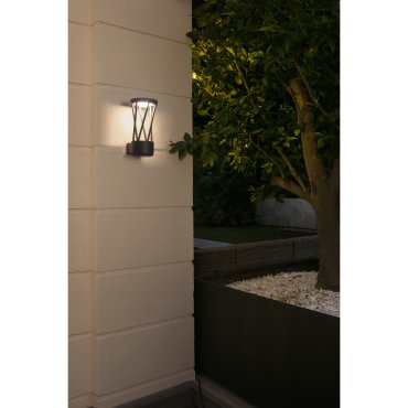 Faro Twist - Wandleuchte - 14 x 15 x 30 cm - 10W LED inkl - IP65 - dunkelgrau