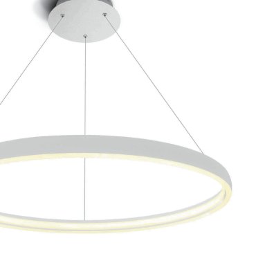 ONE Light LED Pendelleuchte Rings - Hängeleuchte - Ø 70 x 154 cm - 19W LED inkl. - weiß