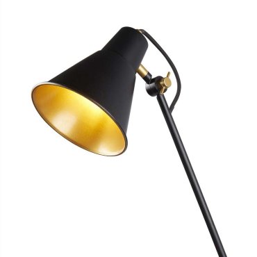 Searchlight Adjustable Wall Lights - Wandleuchte mit Zugschalter - 14 x 39 cm - mattschwarz und gold