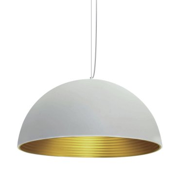 ONE Light Bowl Shade Pendelleuchte - Hängeleuchte - Ø 60 x 190 cm - Weiß und Messing