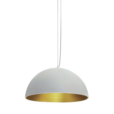 ONE Light Bowl Shade Pendelleuchte - Hängeleuchte - Ø 40 x 180 cm - Weiß und Messing