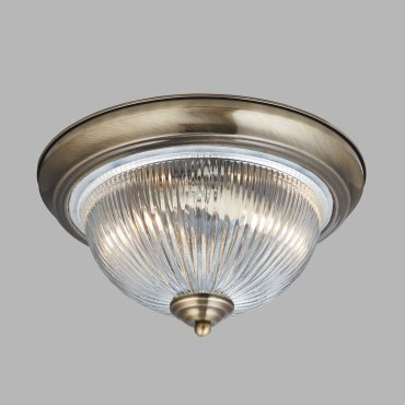 Searchlight Flush - Deckenleuchte - Ø 29 x 14,5 cm - IP44 - Messing antik