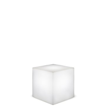New Garden Cuby - solarbetriebene wiederaufladbare Tischleuchte mit Fernbedienung - 32 x 32 x 32 cm - 1W RGB LED inkl. - IP65 - weiß