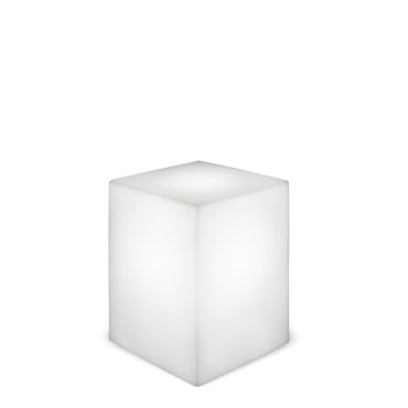 New Garden Cuby 53 - solarbetriebene wiederaufladbare Tischleuchte mit Fernbedienung - 53 x 43 x 43 cm - 1W RGB LED inkl. - IP65 - weiß