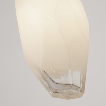 Searchlight Rocky - Hängeleuchte - Ø 11 x 120 cm - Messing satiniert und weiß