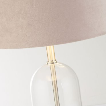 Searchlight Oxford - Tischleuchte - Ø 38 x 51 cm - Nickel satiniert, silber und rosa