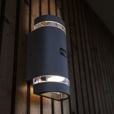 Lutec Focus - Außenwandleuchte mit Bewegungsmelder - 9,6 x 11x 23,9 cm - IP44 - dunkelgrau