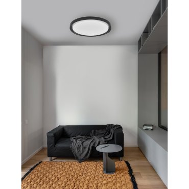Nova Luce Troy - Deckenleuchte - Ø 56 x 7,5 cm - 50W dimmbare LED inkl - mattschwarz und mattweiß
