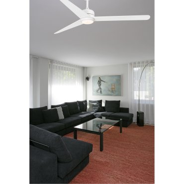 Faro Nuu - Deckenventilator mit Licht und Fernbedienung und Timer - Ø 132 cm - 15W LED inkl. - matt weiß