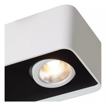Lucide Angular - Deckenspot - 13 x 7 x 5 cm - 6W dimmbare LED inkl - weiß mit schwarz