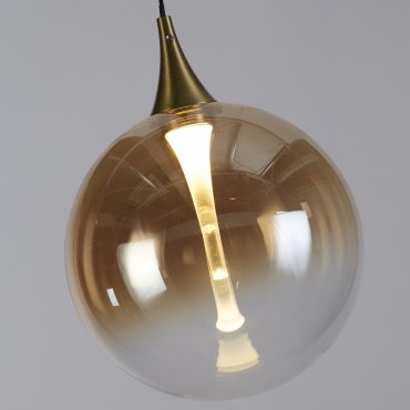 Searchlight Alchemy - Pendelleuchte - Ø 16 x 150 cm - 4W LED inkl - schwarz, gold und bernsteinfarben