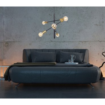Maxlight Todi - Hängeleuchte - Ø 60 x 170 cm - schwarz und gold
