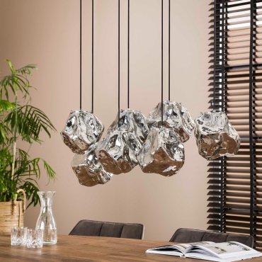 Vico Rock Chrome - Hängeleuchte - 95 x 44 x 150 cm - Chromglas
