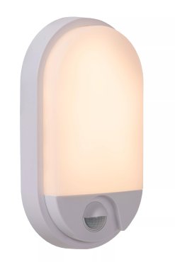 Lucide Hups IR - Außenwandleuchte mit Sensor - 11,9 x 4,5 x 21,2 cm - 10W LED inkl. - IP54 - weiß